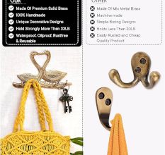 Two Golden  Brass Swan with 4 Hooks Crafted Key Holder