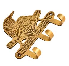 Brass Birds Wall Decorative Three Wall Hook Rack