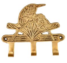 Brass Birds Wall Decorative Three Wall Hook Rack