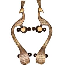 Hand Made Brass Peacock Door Handle Showpiece
