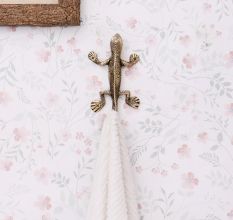 Golden Brass Lizard Wall Hook