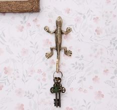 Golden Brass Lizard Wall Hook