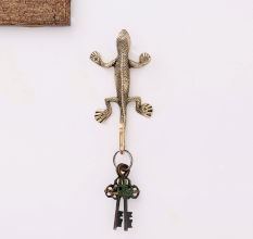 Golden Brass Lizard Wall Hook