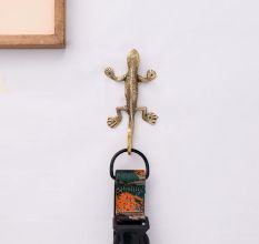 Golden Brass Lizard Wall Hook