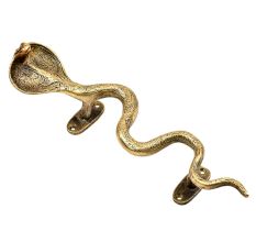 Finely Engraved Floral Pattern Brass Cobra Snake Handle