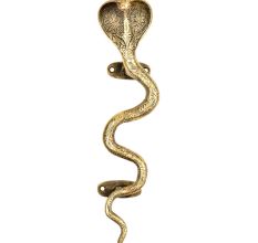 Finely Engraved Floral Pattern Brass Cobra Snake Handle