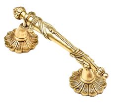 Ehnic Carved Brass Flower Base Door Handle For Main Door
