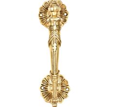 Ehnic Carved Brass Flower Base Door Handle For Main Door