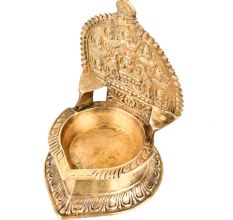 South Indian Gaj Laxmi Brass Oil Lamp