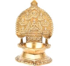South Indian Gaj Laxmi Brass Oil Lamp