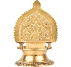 South Indian Gaj Laxmi Brass Oil Lamp