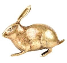 Golden Brass Rabbit Figurine Home Decoration Animal Statue