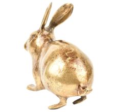 Golden Brass Rabbit Figurine Home Decoration Animal Statue