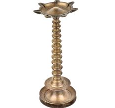 South Indian Traditional  7 Faceted Brass Oil Lamp