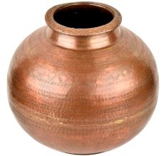 Brass Water Vessel Indian Handcrafted Lota In Copper Finish