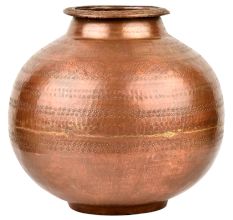 Brass Water Vessel Indian Handcrafted Lota In Copper Finish