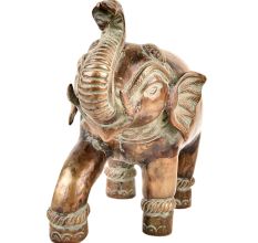 Brass Elephant Trunk Up Brass Figurines