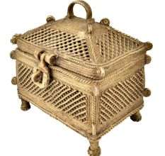 Brass Jali Design Temple Dhokra Style Jewellery Box