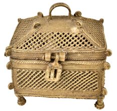 Brass Jali Design Temple Dhokra Style Jewellery Box