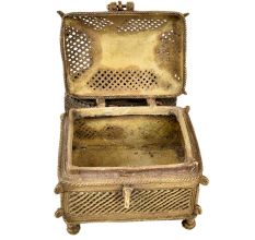 Brass Jali Design Temple Dhokra Style Jewellery Box
