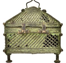 Tribal Jali Hut Brass Jewellery Box