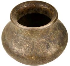 Handmade Round Brass Pot for Hindu Ceremonies