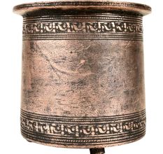 Brass Copper Holy Water  Pot With Engraved Border on Rim And Bottom