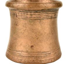 Copper Ganga Jamuna Round Panchamrit Pot