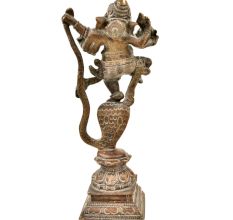 Brass Lord Ganesha Dancing on Sheshnag Home Decoration Statue