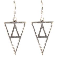 92.5 Sterling Silver Handmade Delicate Triangle Earring
