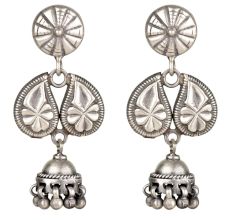 92.5 Sterling Silver Earrings Pure Earrings Jhumkies Ethnic Indian Jeweler