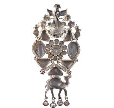 92.2 Sterling Silver Pendants Classic Necklace with Goddess And Animal Motif Turquoise Stone