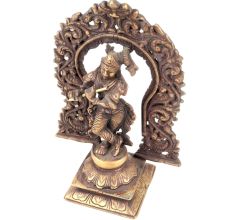 Standing Krishna Statue With Floral Prabhavali