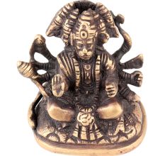 Hand Crafted Panchmukhi Standing Brass Hanuman Statue