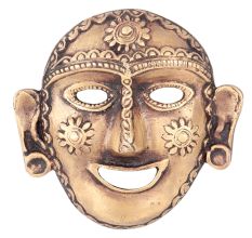 Brass Tribal Wall Hanging Mask Laughing Face Naga Art Lady Head