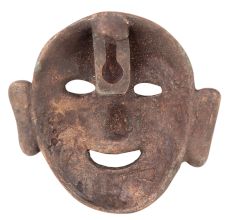 Brass Tribal Wall Hanging Mask Laughing Face Naga Art Lady Head