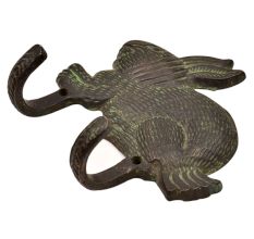 Brass Bunny Rabbit Textured 2 Wall Hook With Patina