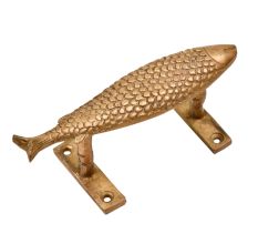 Elegant Golden Brass Fish Door Handle