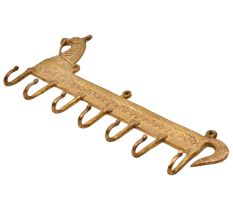 Engraved 7 Pegs Brass Horse Hooks