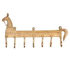 Engraved 7 Pegs Brass Horse Hooks