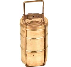 Handmade Brass 3 Tiffin Box Set From India