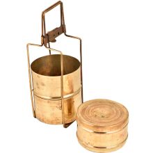 Handmade Brass 3 Tiffin Box Set From India