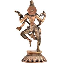 Handmade Brass Saraswati Dancing And Playing Veena Statues