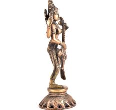 Handmade Brass Saraswati Dancing And Playing Veena Statues
