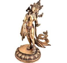 Handmade Brass Tara Buddha Statue Dancing Figurine