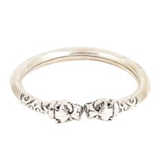 Tiger Face 925 Sterling Silver Women Girls Bangle