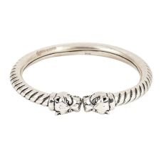 Tiger 925 Sterling Silver Kada Carved Women And Girls Bangle