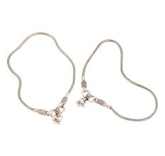 925 Sterling Silver Anklets Simple Chain Anklet And Silver Bells End