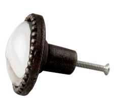 Amour Rose Inside Carte Postale Round Iron Glass Knobs