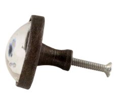Elegant Dragonfly Inside Round Iron Glass Drawer Knobs